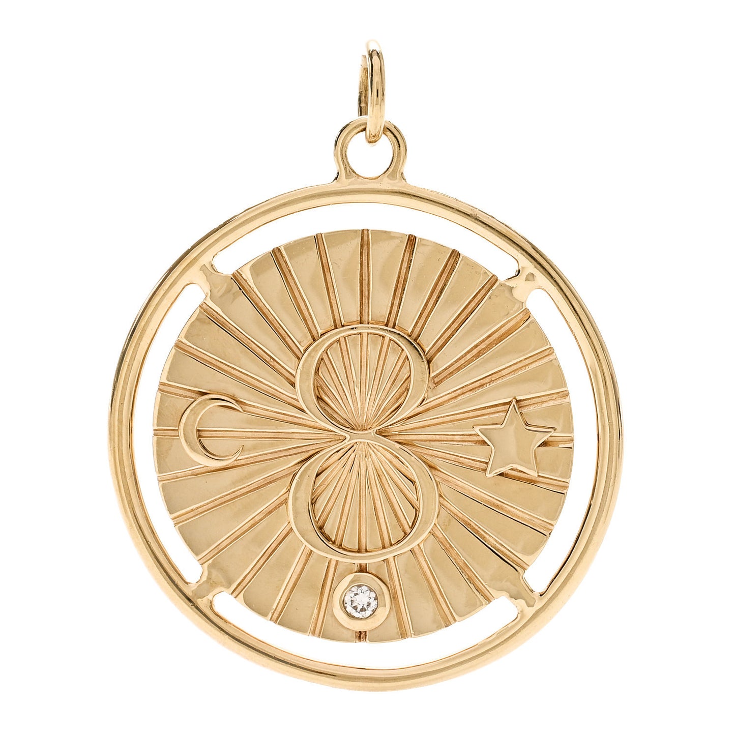 18K Yellow Gold Large Karma Medallion Pendant