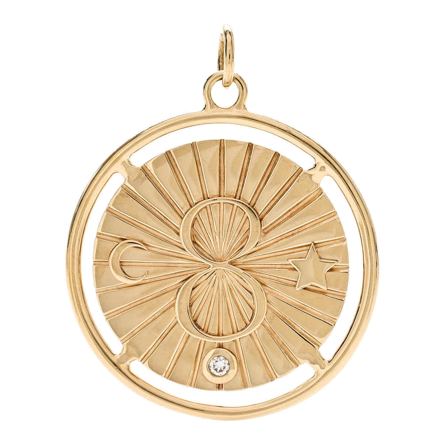 Foundrae 18K Yellow Gold Large Karma Medallion Pendant 1 of 4