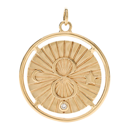 Foundrae 18K Yellow Gold Large Karma Medallion Pendant 1 of 4