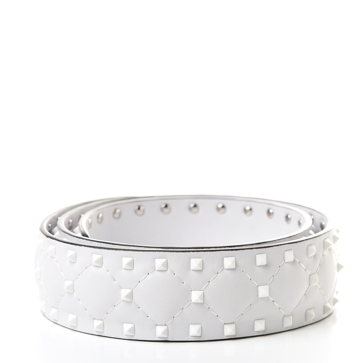 Lambskin Free Rockstud Spike Shoulder Strap Optic White