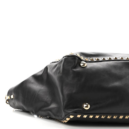 Valentino Garavani Vitello Medium Rockstud Tote Black 8 of 10