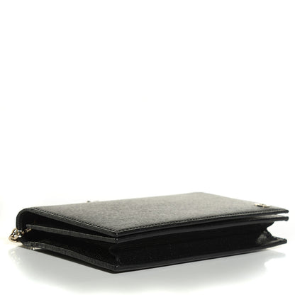 Gucci Textured Calfskin Medium Betty Chain Wallet Black 4 of 8