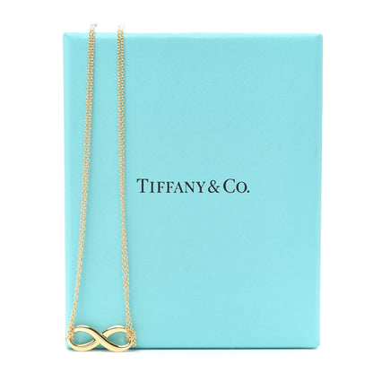 Tiffany 18K Yellow Gold Infinity Double Chain Pendant Necklace 6 of 6