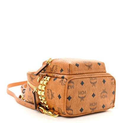 MCM Visetos Side Stud X-Mini Stark Bebe Boo Backpack Cognac 4 of 9