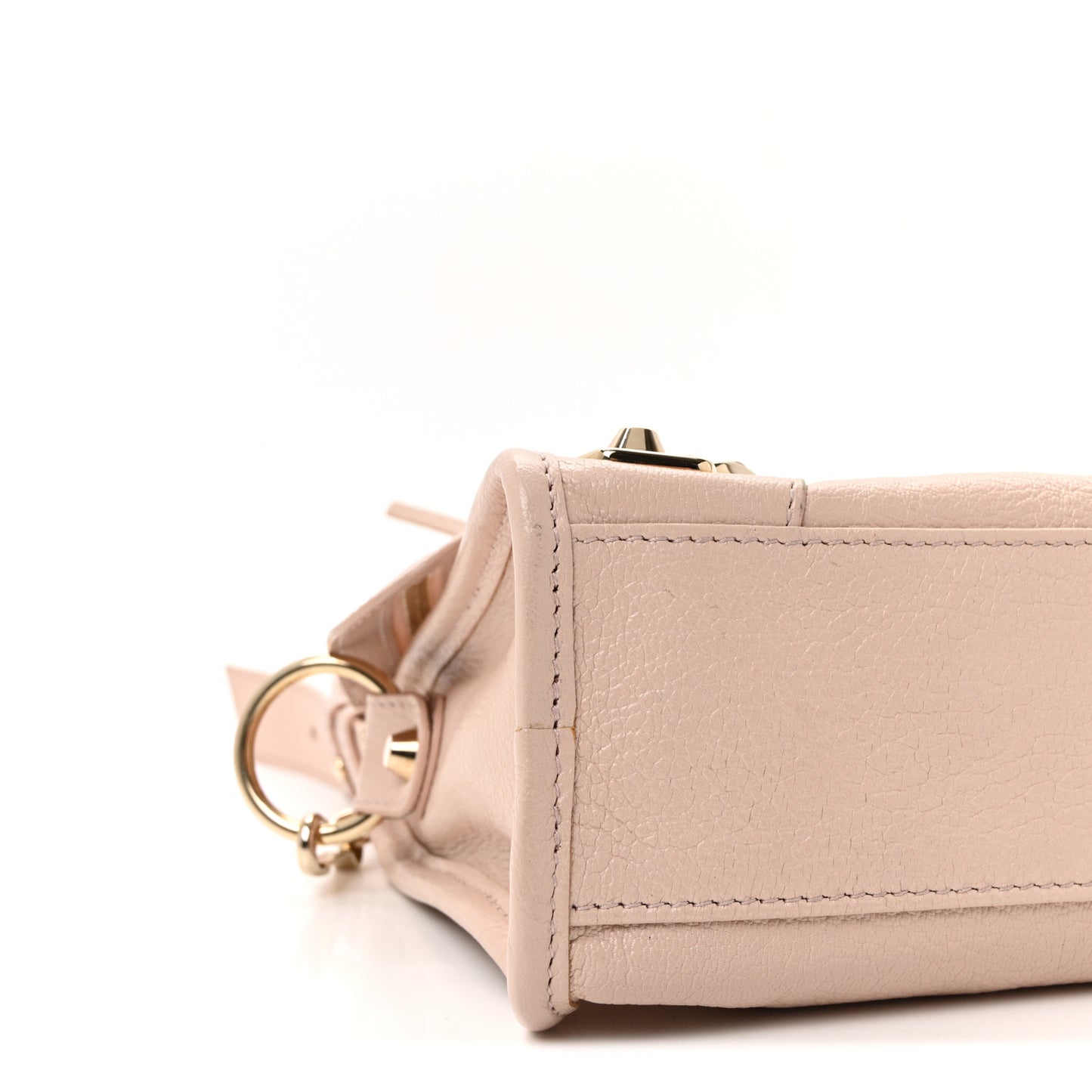 Chevre Gold Metallic Edge Hardware Mini City Rose Aubepine Bois de Rose