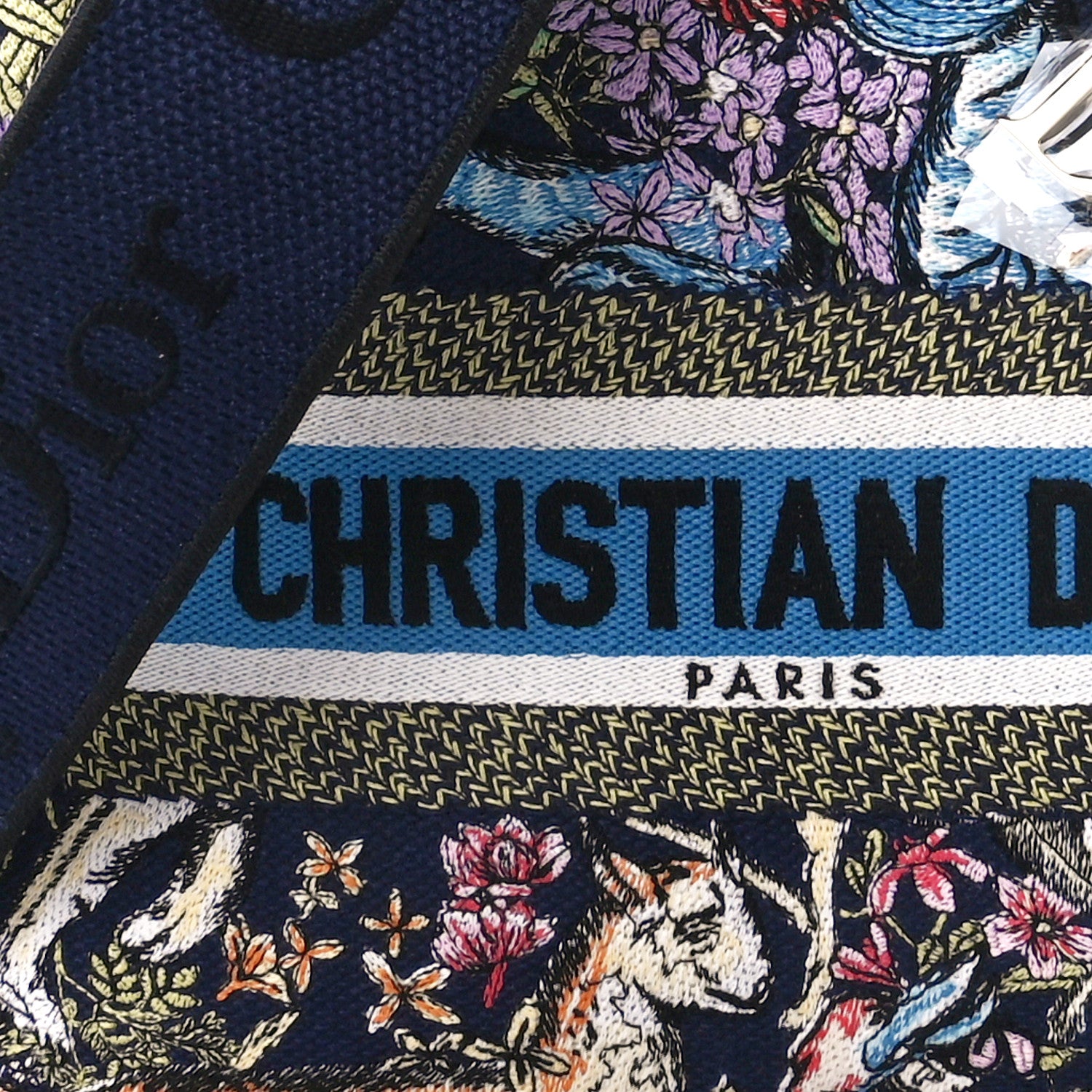 Christian Dior Canvas D-Constellation Embroidered Medium Lady D-Lite Bleu Multicolor 8 of 11