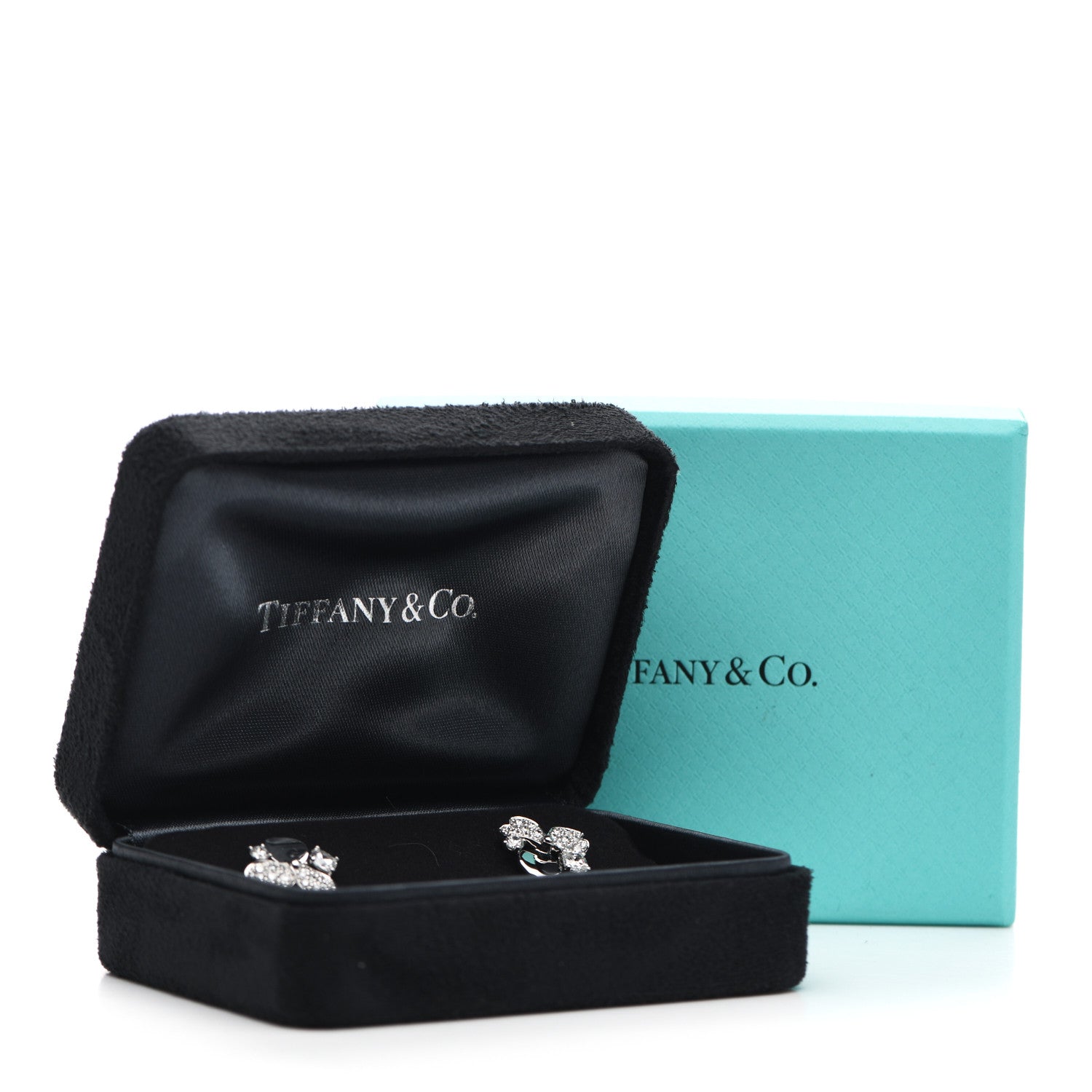 Tiffany Platinum Diamond Paper Flowers Cluster Earrings 5 of 5