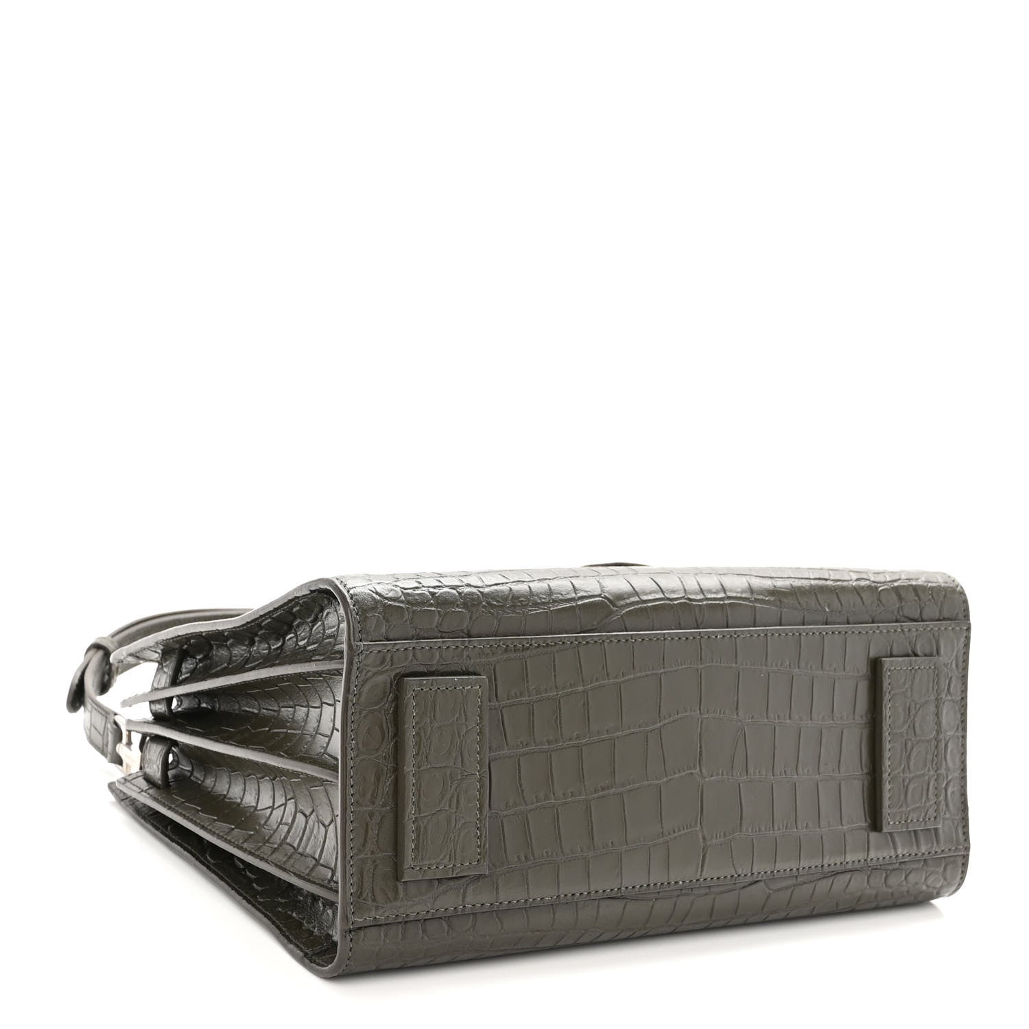 Saint Laurent Calfskin Crocodile Embossed Baby Supple Sac De Jour Dark Leaf 4 of 9