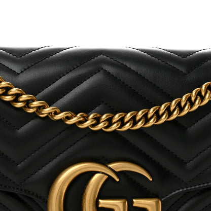 Gucci Calfskin Matelasse Medium GG Marmont Shoulder Bag Black 7 of 12