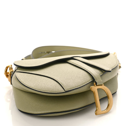 Christian Dior Grained Calfskin Saddle Bag With Strap Green 3 of 6