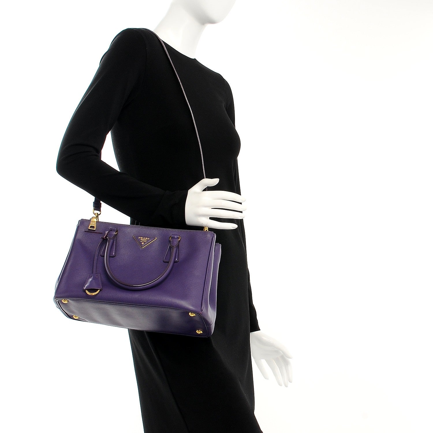 Prada Saffiano Small Galleria Double Zip Tote Viola 2 of 17
