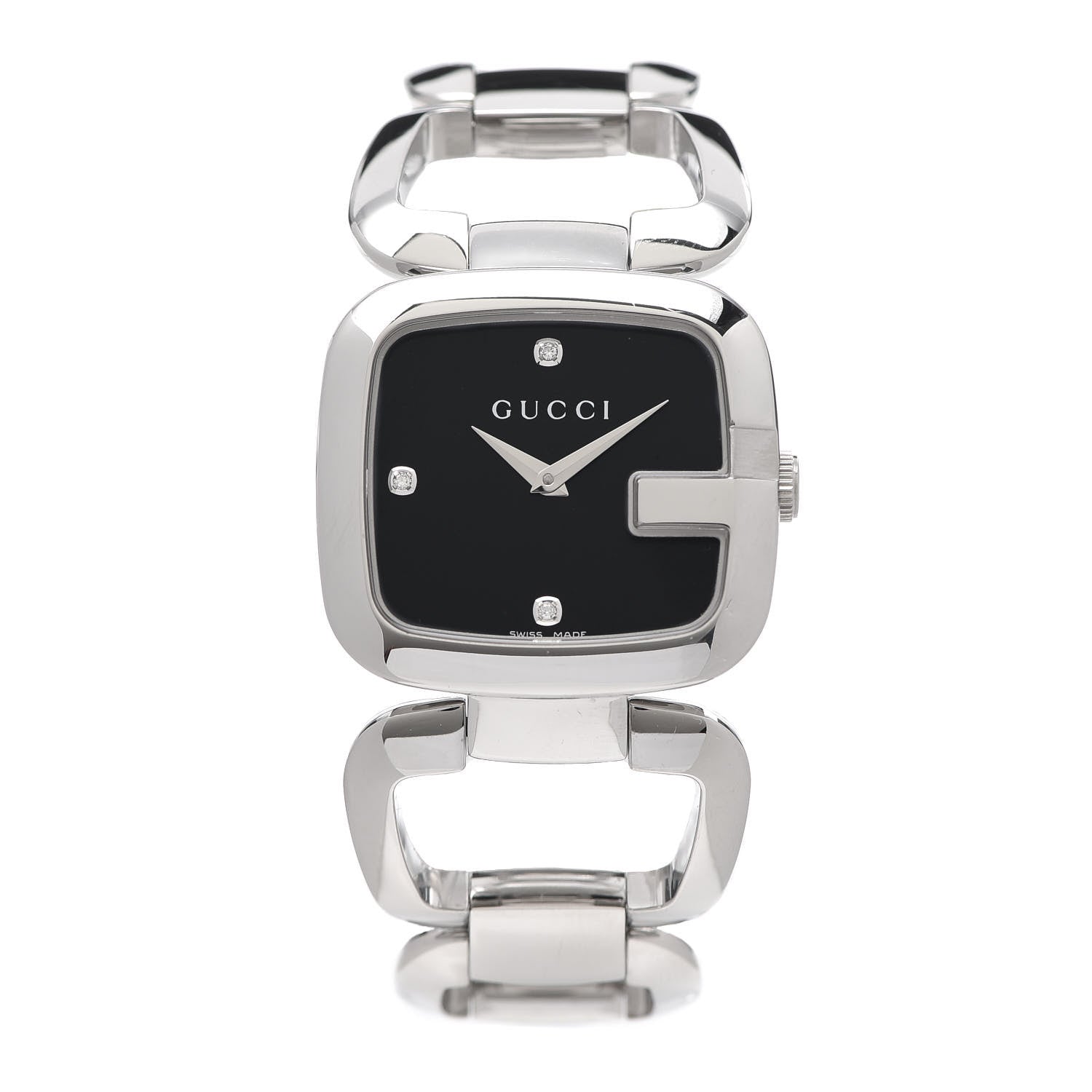 Gucci Stainless Steel Diamond 32mm G-Gucci Quartz Watch Black 1 of 6