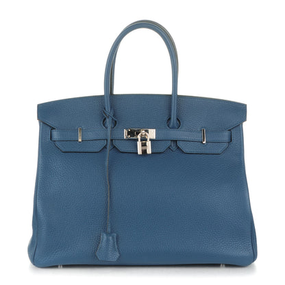 Hermes Taurillon Clemence Birkin 35 Bleu Thalassa 1 of 27