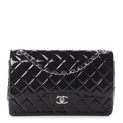 Chanel Patent Quilted Jumbo Double Flap Black 1 of 9
