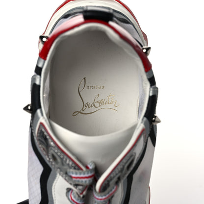 Christian Louboutin Patent Mesh Denim Rete Sharkina Flat Sneakers 38 Blue White 8 of 8