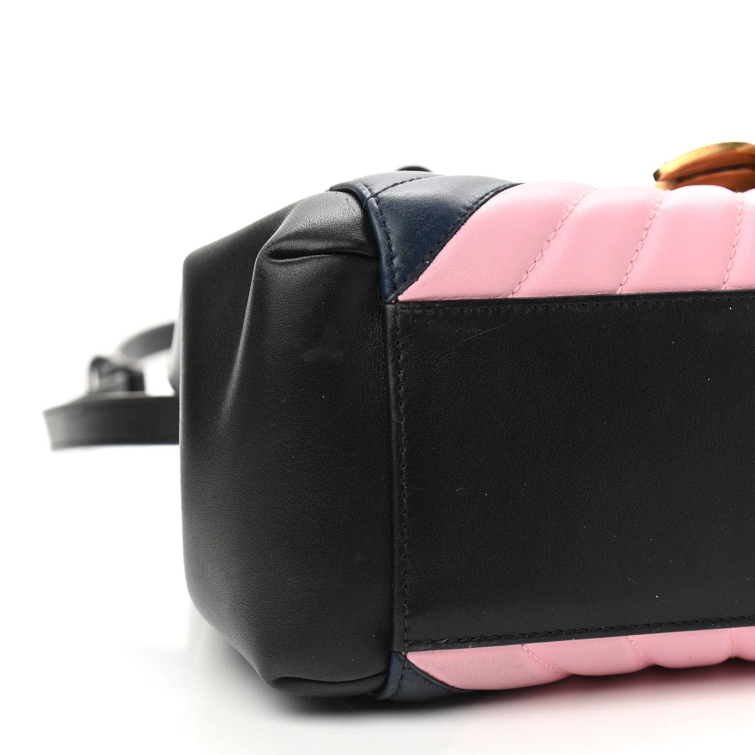 Gucci Calfskin Bamboo Trapuntata Queen Margaret Top Handle Bag Blue Agata Hibiscus Red Mystic White Sugar Pink 12 of 16
