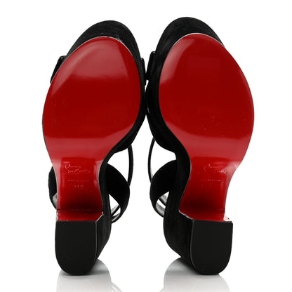 Christian Louboutin Velvet Super Yaz 160 Sandals 37.5 Black 5 of 11