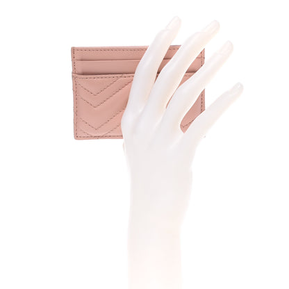 Gucci Calfskin Matelasse GG Marmont Card Holder Perfect Pink 2 of 9