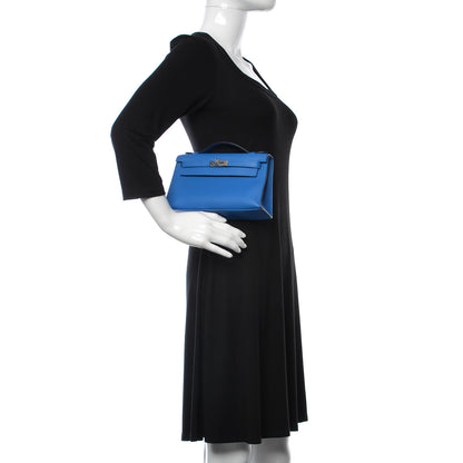 Hermes Swift Kelly Pochette Clutch Bleu Zellige 2 of 23