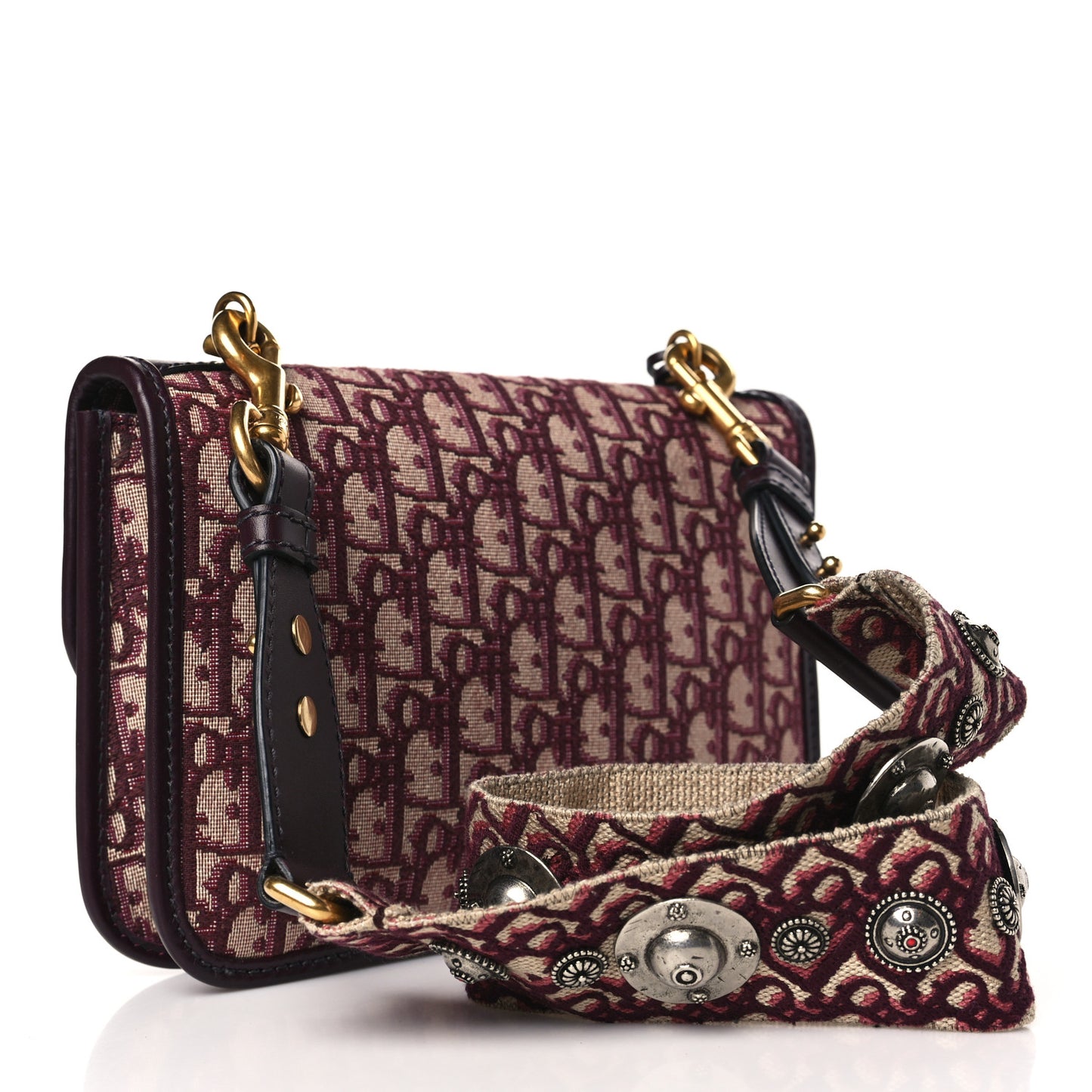 Oblique DiorAddict Flap Bag Burgundy