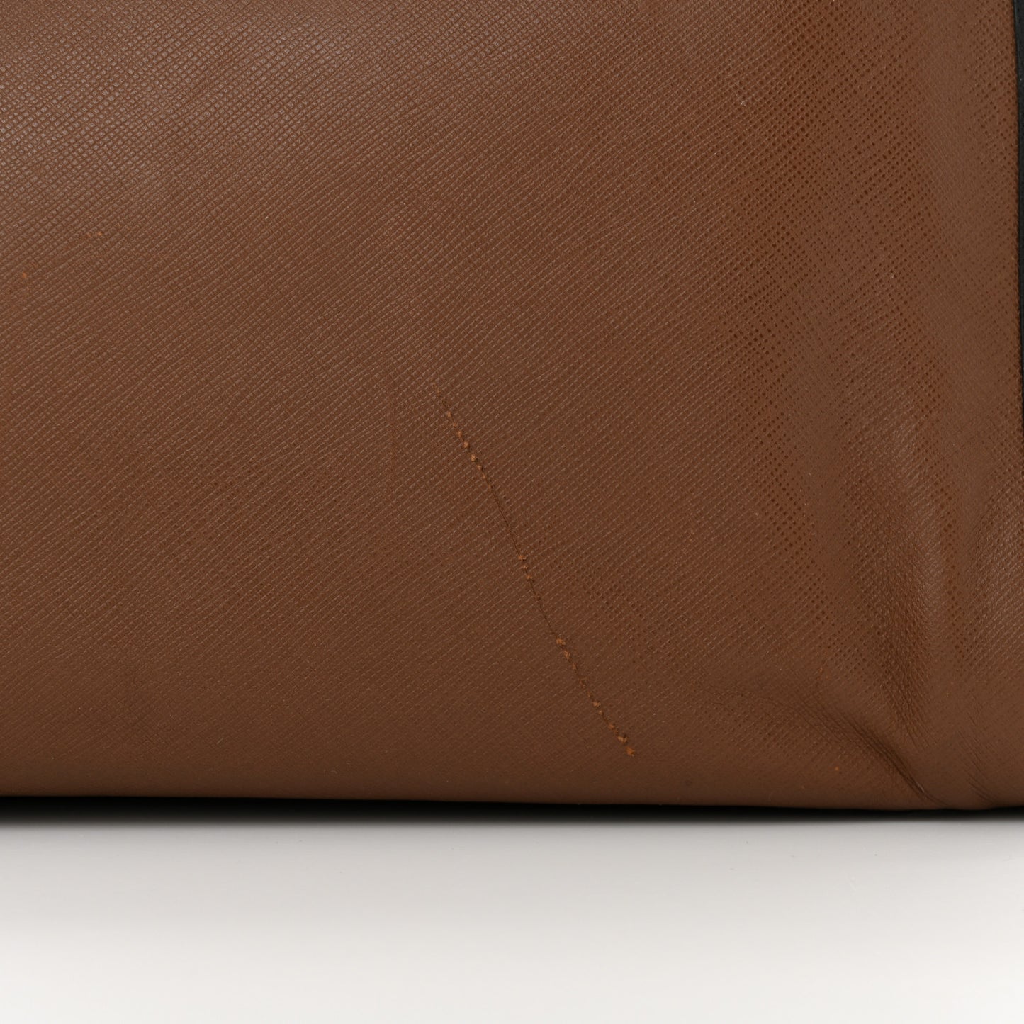 Saffiano Soft Bi-Color Tote Palissandro Black