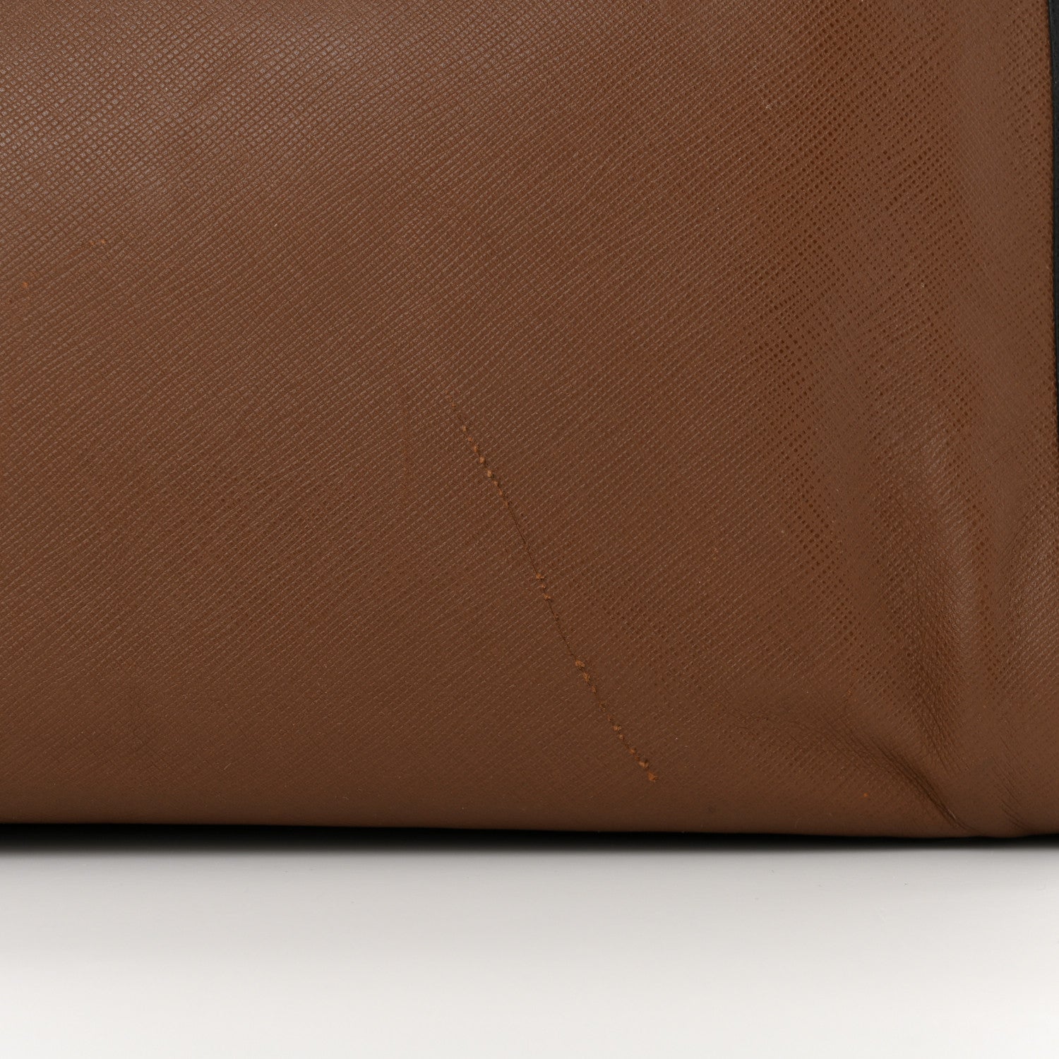 Prada Saffiano Soft Bi-Color Tote Palissandro Black 12 of 13