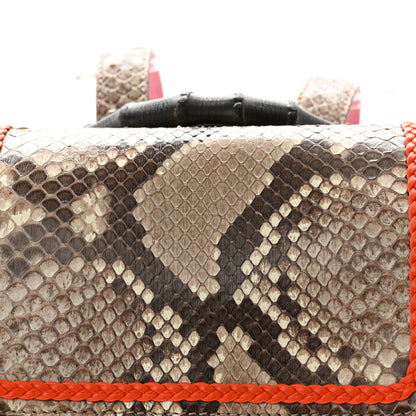 Gucci Snakeskin Medium Bamboo Backpack Pink Multicolor 8 of 13