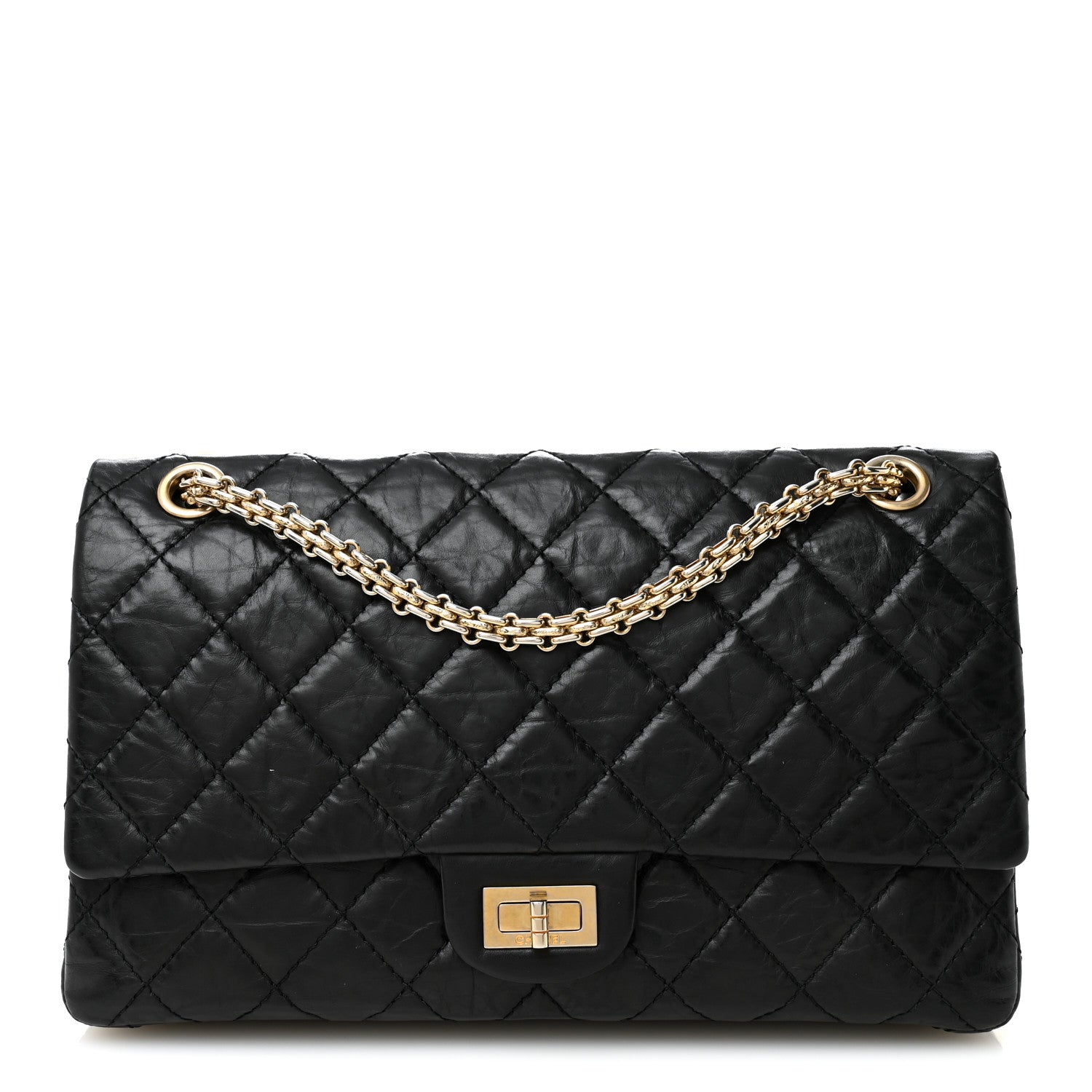 Chanel Aged Calfskin Quilted 50th Anniversary 2.55 Reissue 226 Flap Black 1 of 12