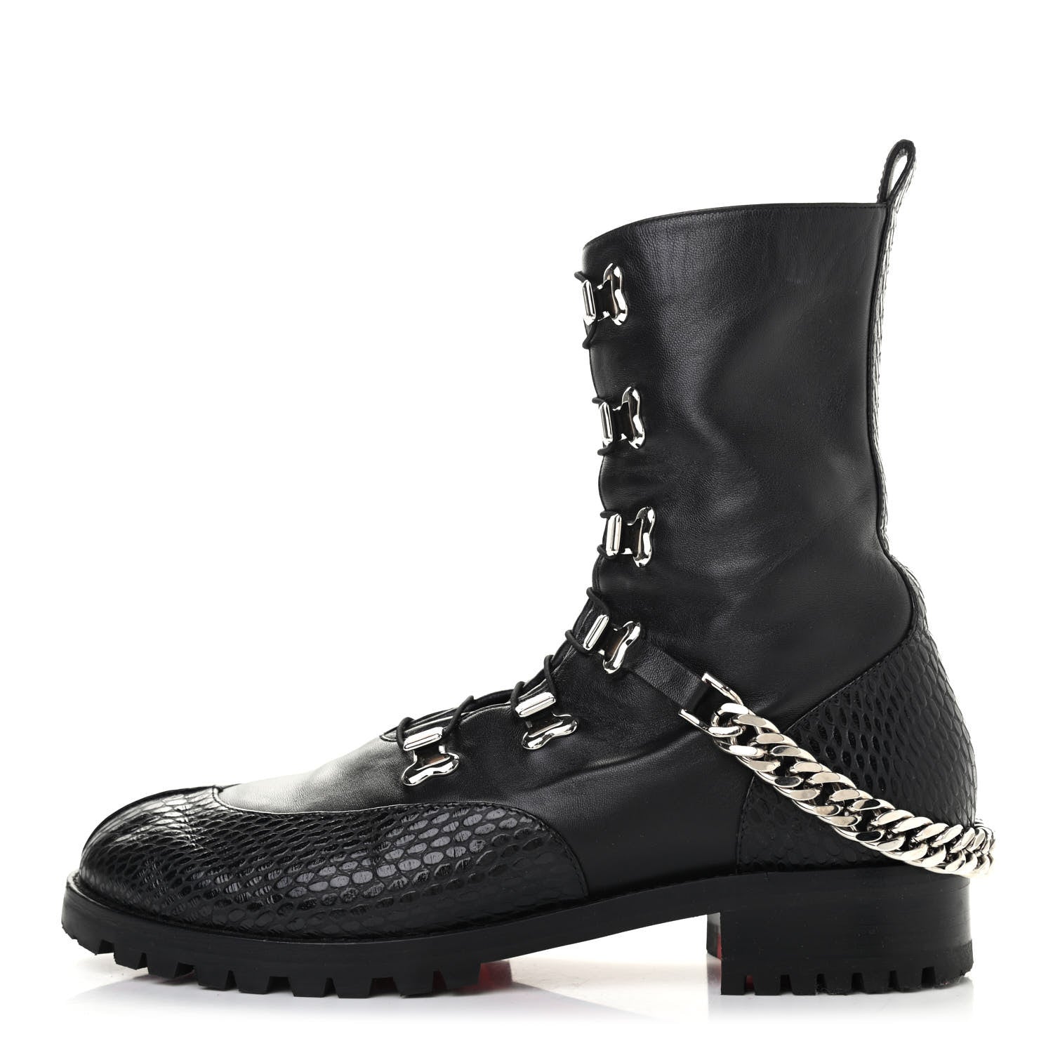 Christian Louboutin Calfskin Horse Guarda Flat Boot 40 Black 1 of 8