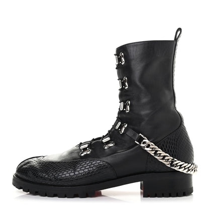 Christian Louboutin Calfskin Horse Guarda Flat Boot 40 Black 1 of 8