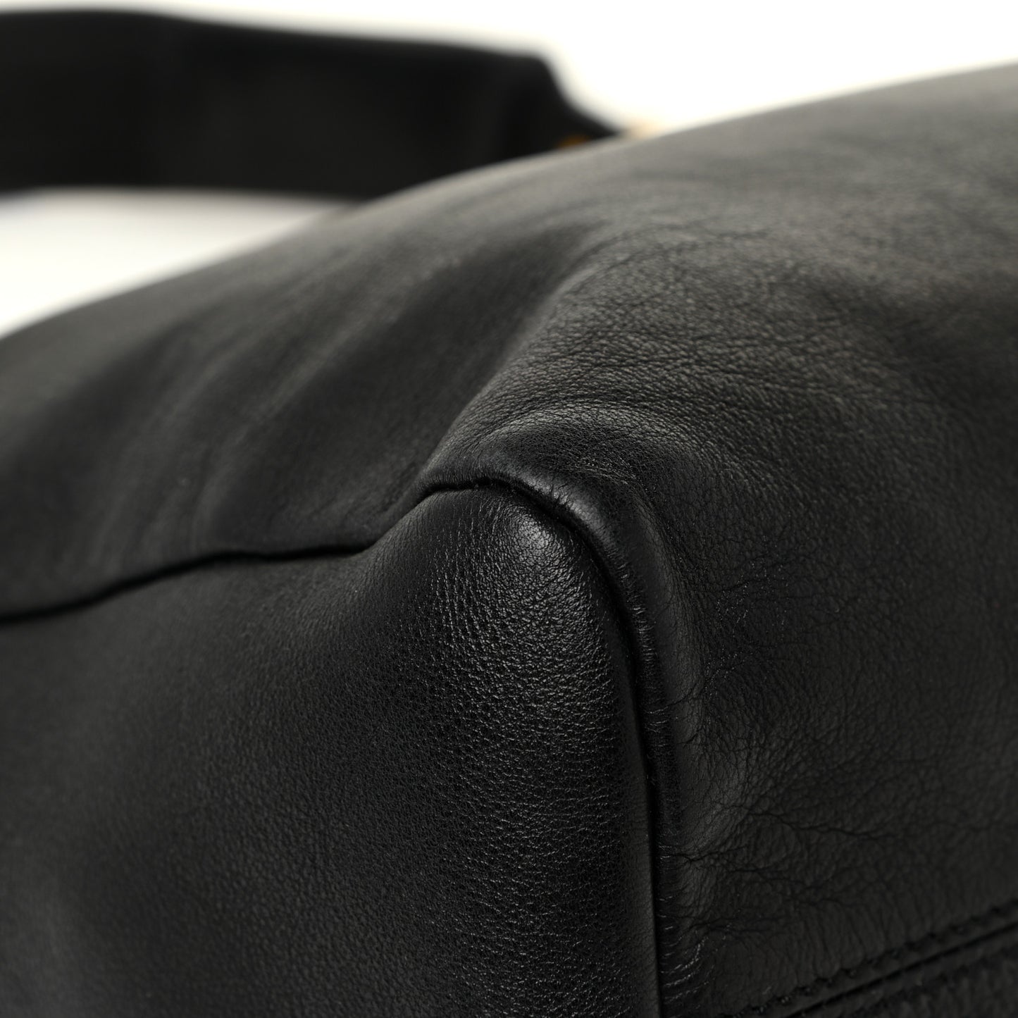 Calfskin Zipper Strap Hobo Black