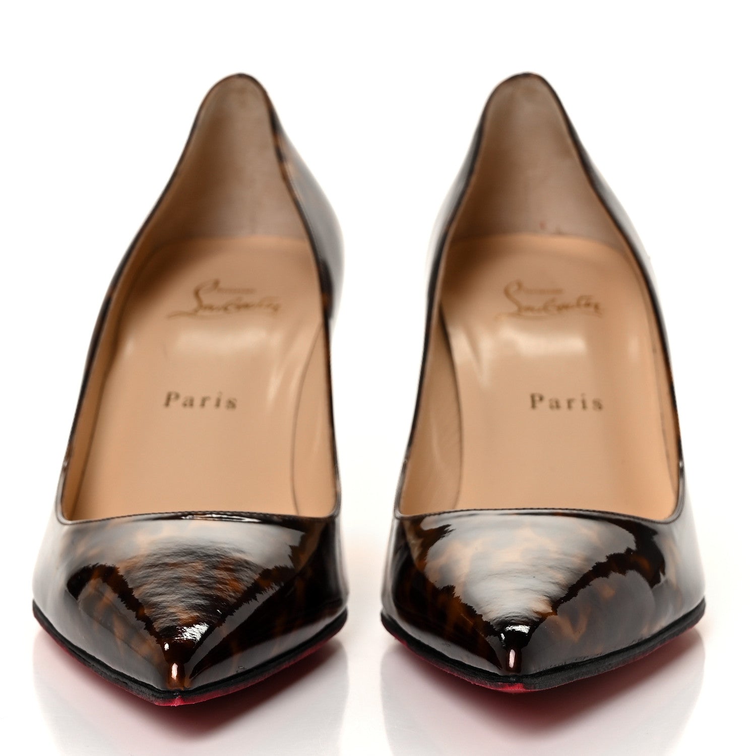 Christian Louboutin Patent Tartaruga Decollete 554 70 Pumps 39.5 Testa Di Moro 2 of 7