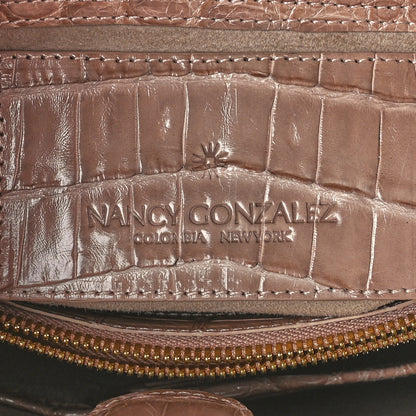 Nancy Gonzalez Crocodile Top Handle Shoulder Bag Brown 6 of 11
