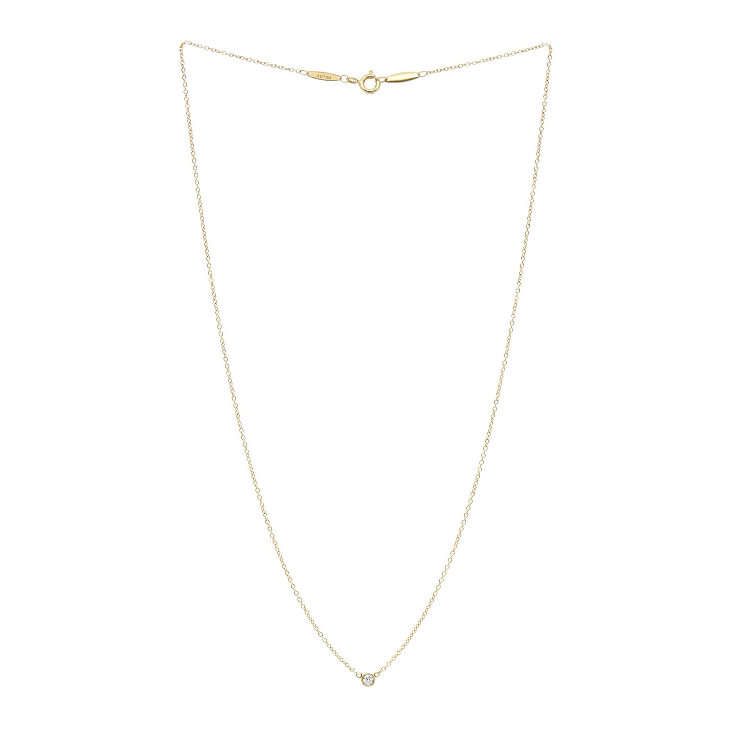 18K Yellow Gold Diamond .05ct Elsa Peretti Diamonds by the Yard Pendant Necklace