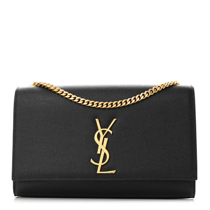 Saint Laurent Grain De Poudre Medium Classic Monogram Kate Satchel Black 1 of 10