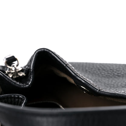 Burberry Grainy Calfskin House Check Small Maidstone Black 17 of 23