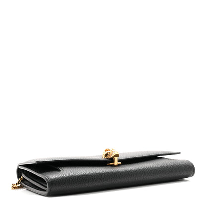 Alexander McQueen Pebbled Calfskin Skull Wallet on Chain Black 4 of 10