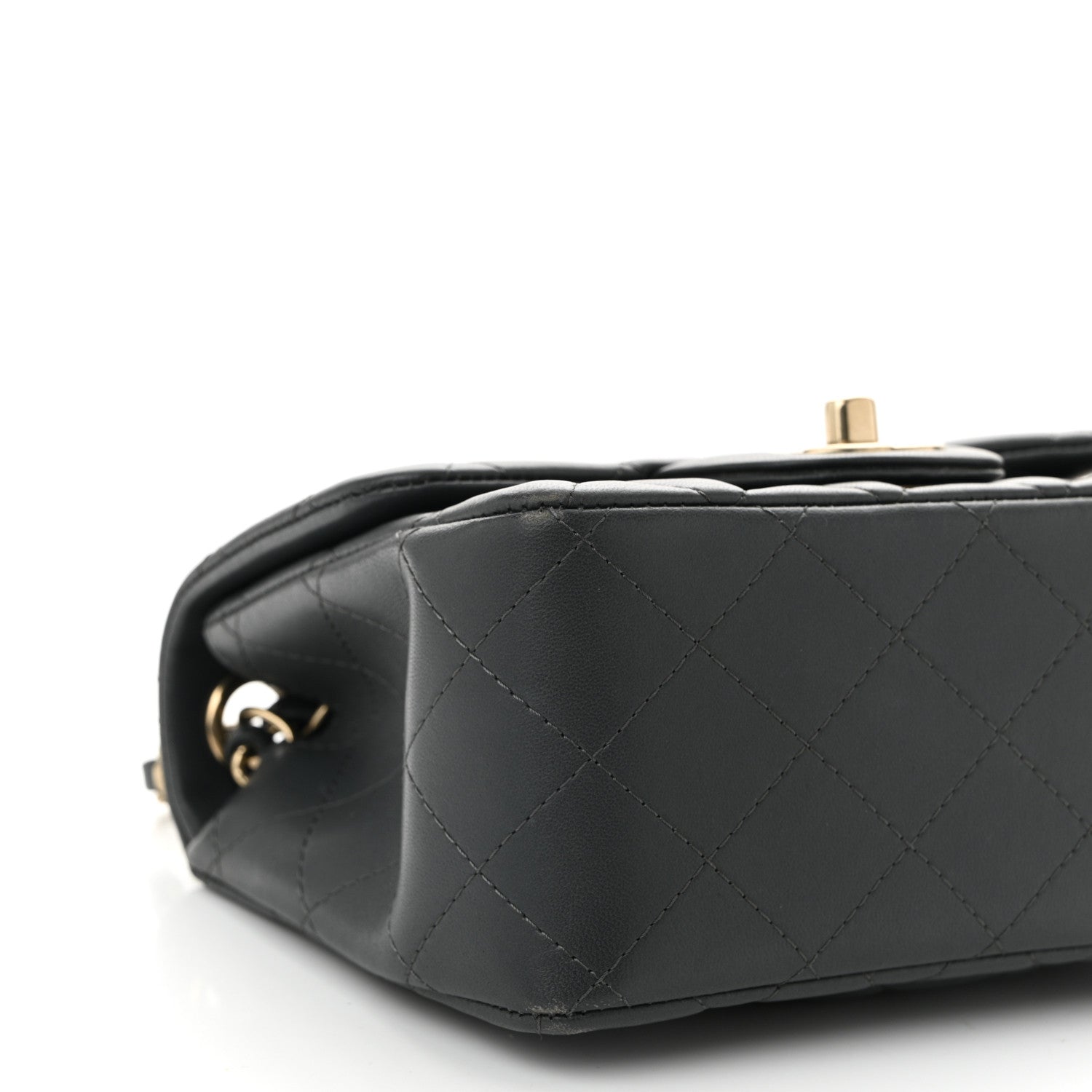 Chanel Lambskin Quilted Mini Square Flap Dark Grey 9 of 11