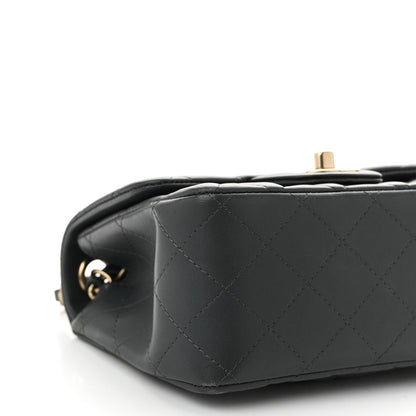 Chanel Lambskin Quilted Mini Square Flap Dark Grey 9 of 11