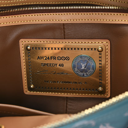 Louis Vuitton Calfskin Monogram Speedy P9 Bandouliere 40 Turquoise 7 of 12