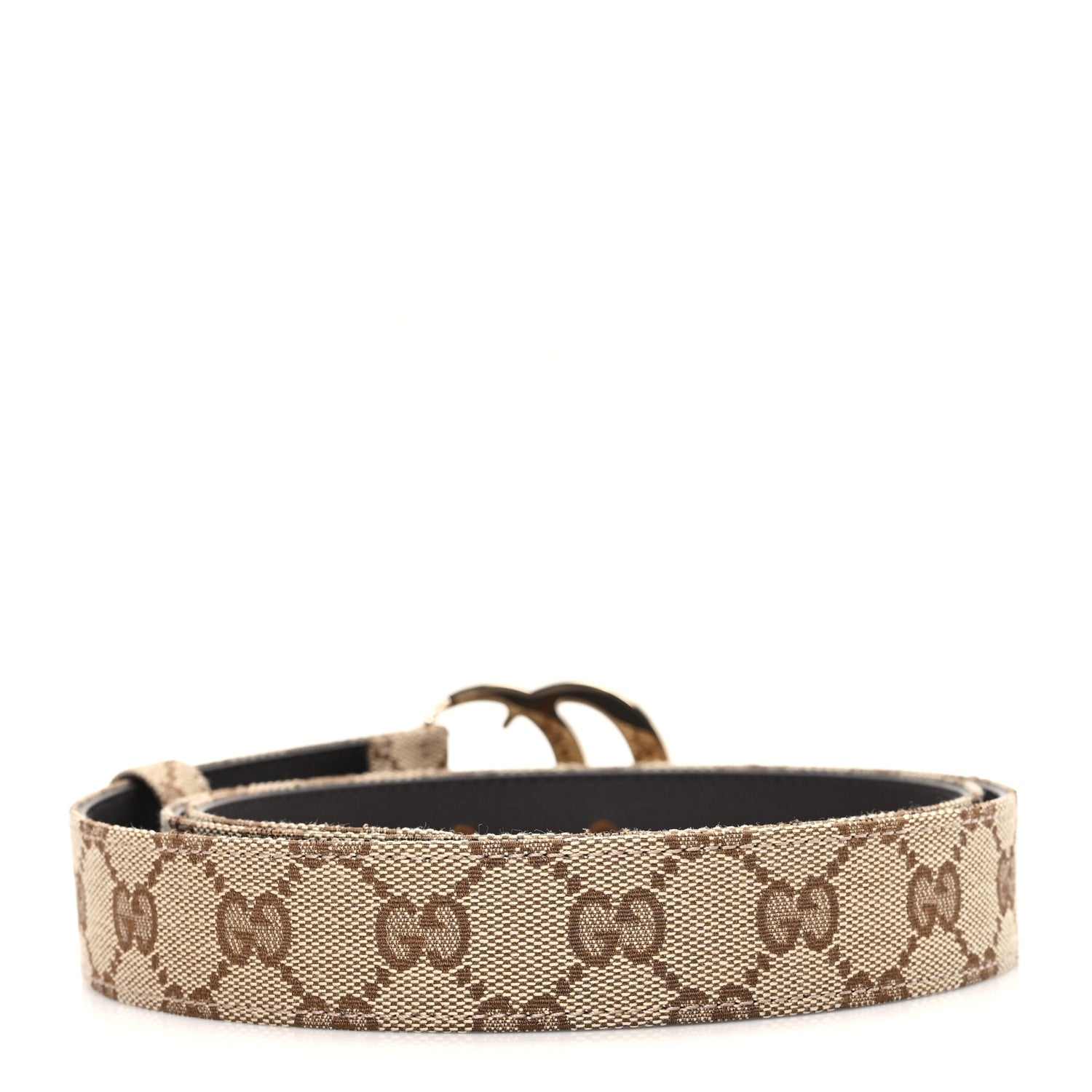 Gucci Original GG Canvas Marmont Thin Belt 105 42 Beige Ebony 2 of 5