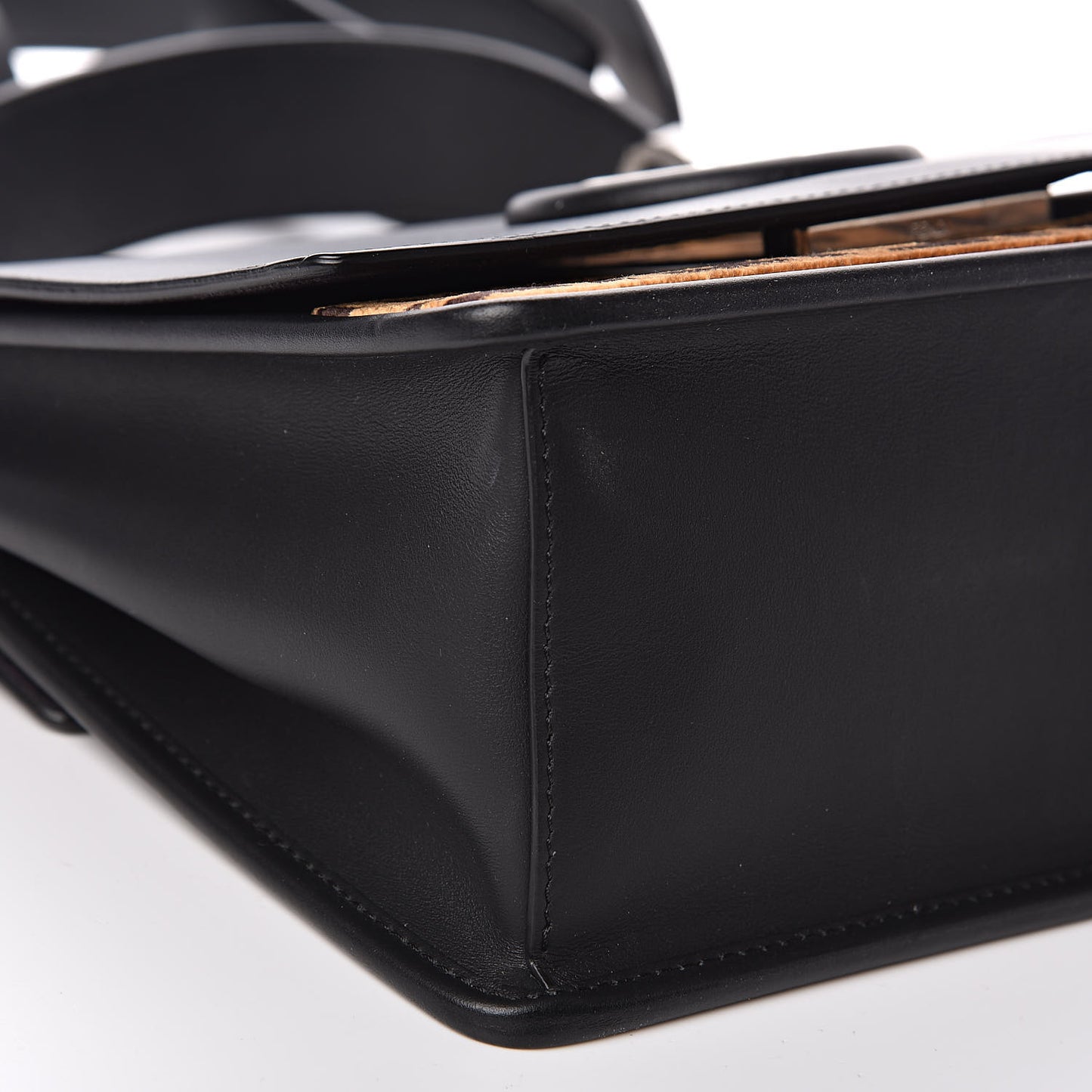Vitello Century Velvet F is Fendi FF Kan I Shoulder Bag Black Tobacco