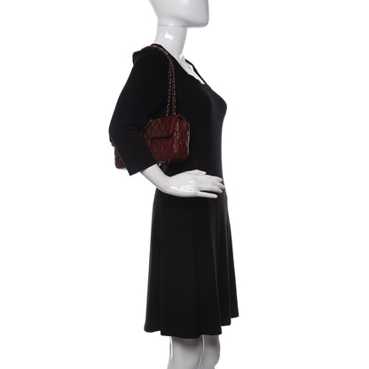 Chanel Lambskin Quilted East West Flap Dark Red 2 of 9