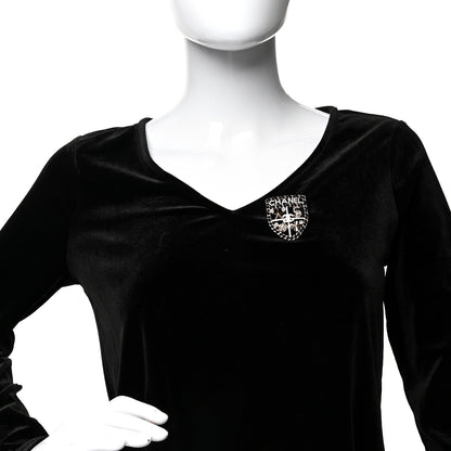 Chanel Lambskin Pearl Strass Sergeant Chanel Shield Brooch Gold 2 of 4