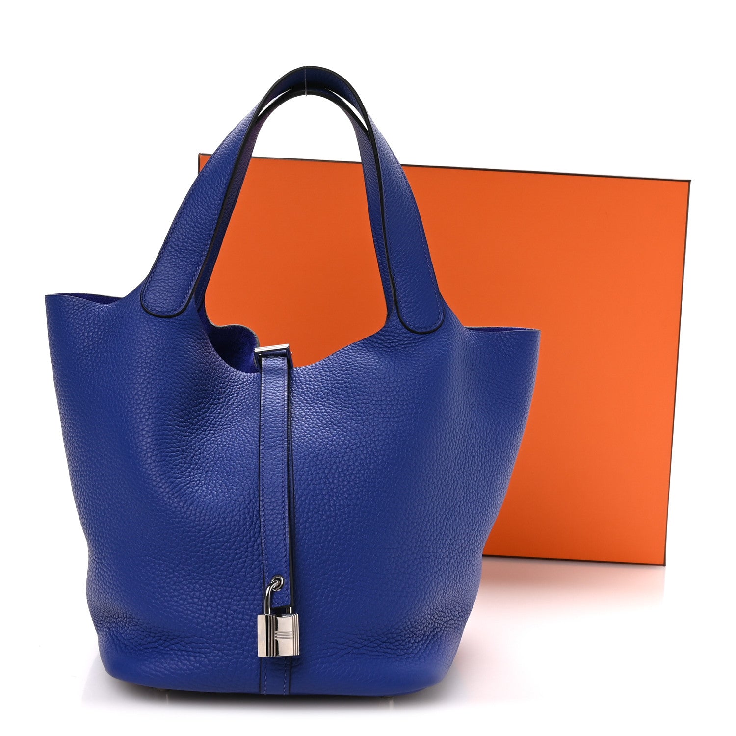 Hermes Taurillon Clemence Picotin Lock 18 PM Bleu Electrique 12 of 12