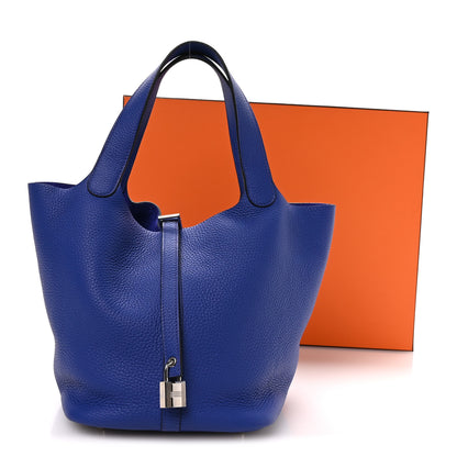 Hermes Taurillon Clemence Picotin Lock 18 PM Bleu Electrique 12 of 12