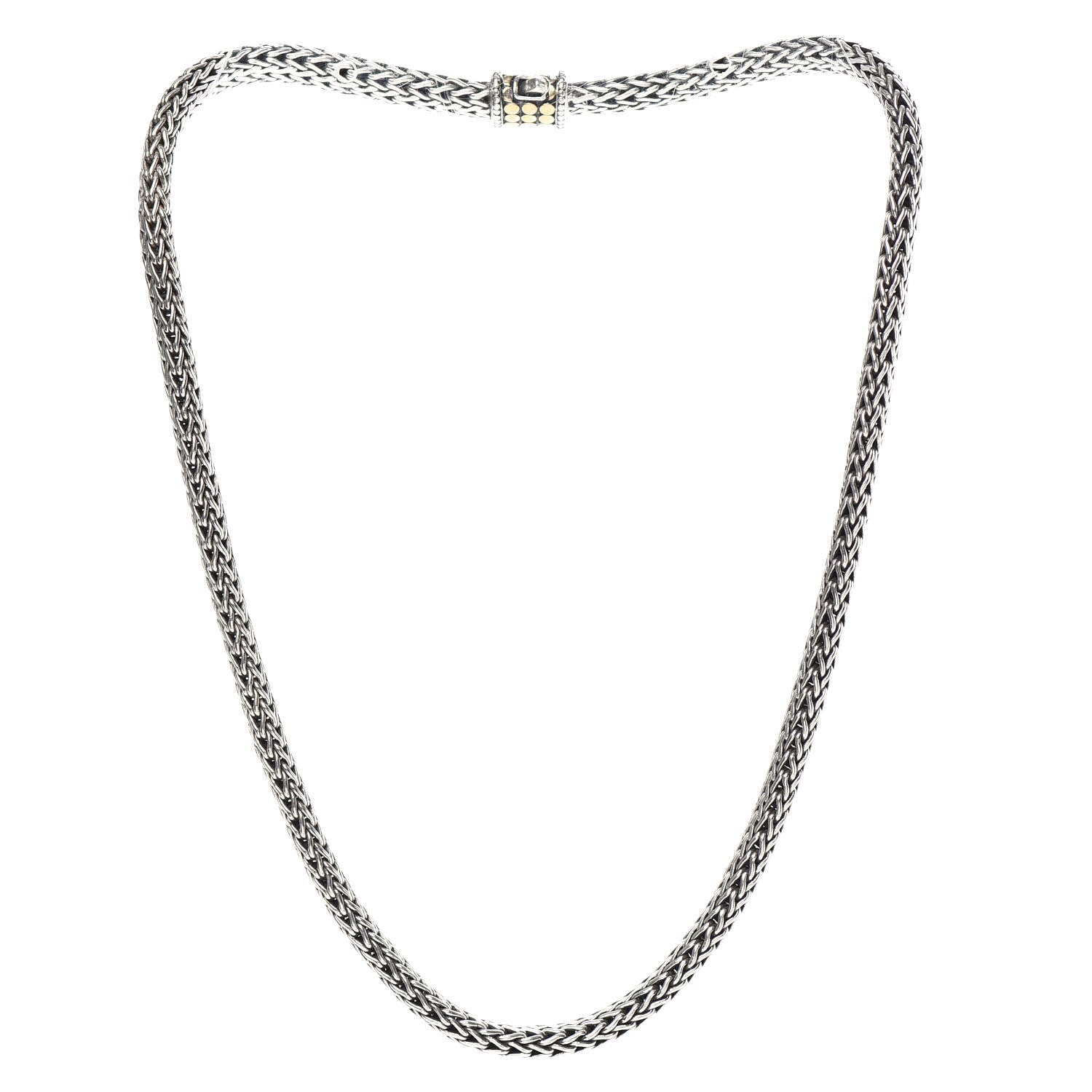 John Hardy Sterling Silver 18K Yellow Gold 6.5mm Dot Classic Chain Necklace 3 of 6