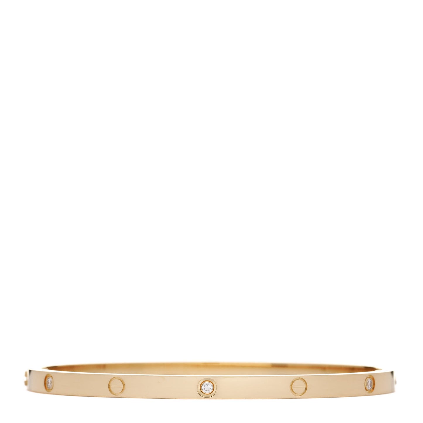 18K Yellow Gold 6 Diamond Small LOVE Bracelet 17