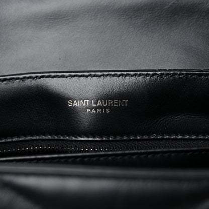 Saint Laurent Calfskin Y Quilted Monogram Monochrome Toy Loulou Crossbody Bag Black 6 of 11