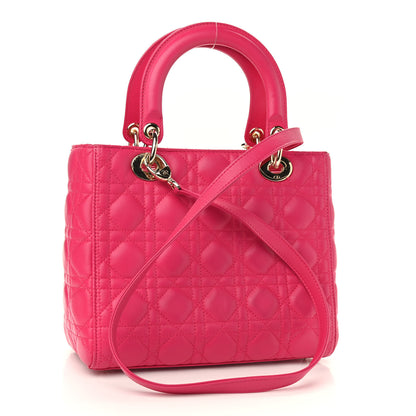 Christian Dior Lambskin Cannage Medium Lady Dior Pink 2 of 8